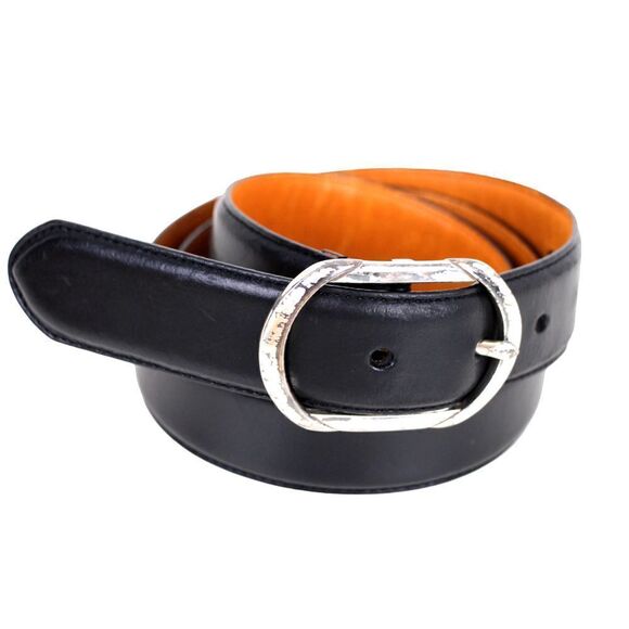 Lauren Ralph Lauren BLACK GENUINE LEATHER 1.25"Wd CASUAL DRESS BELT Sz M (R46 - Picture 1 of 14